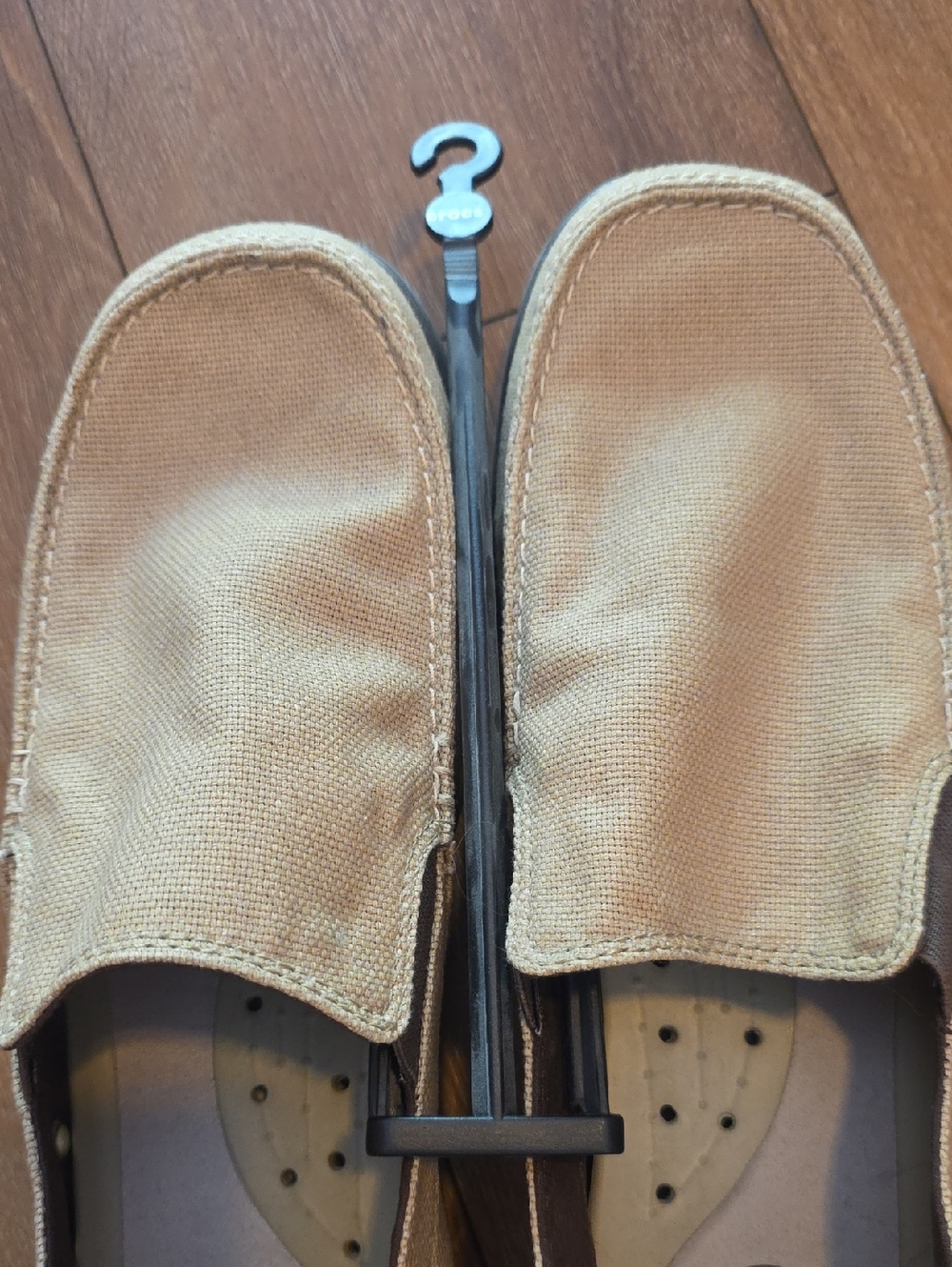 CROCS Men's Tan Slip-On Canvas Loafers - Picture 8 of 12